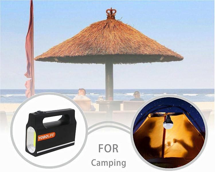 Yobolife Portable Solar Lamp with Solar Panel Charging