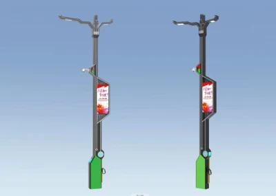 Smart City Pole with Smart Lighting with Wireless Charging