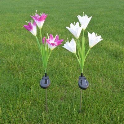 Lily Multi-Changing LED Lights - Solar Garden Stake Lights for Backyard Patio Porch Pathway - Set of 2 Wyz16579
