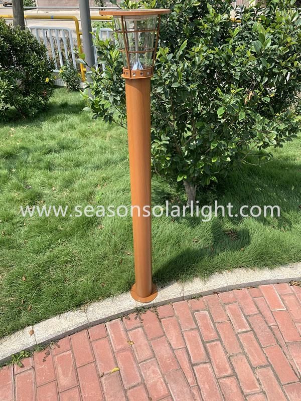 Wooden Painting Color LED Lamp IP65 Outdoor Yard Pathway Lighting Solar Garden Lamp with LED Lighting