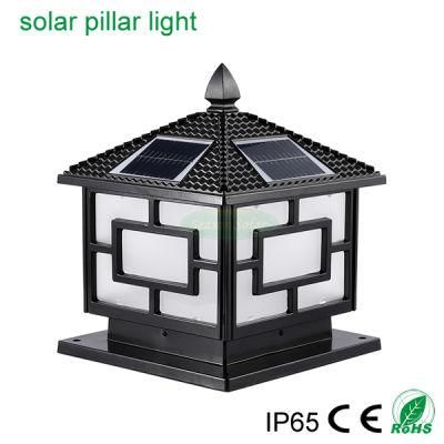 Factory Supply Outdoor Waterproof Aluminum Garden Main Gate 5W Solar LED Pillar Light with Double LED Lights