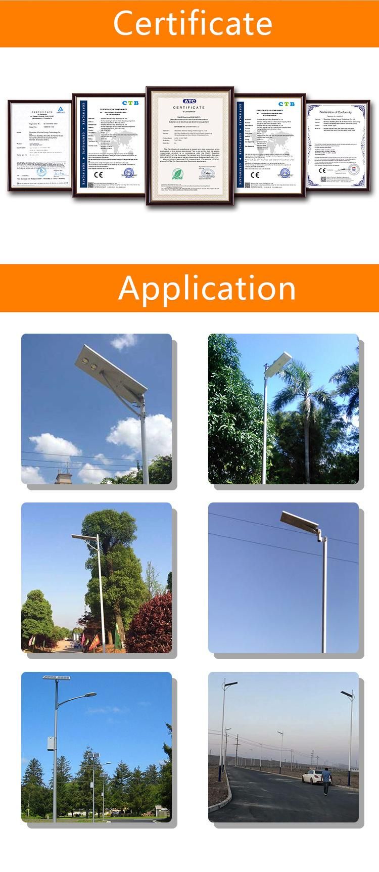 Integrated Solar Panel LED Street Light with Energy-Saving Lump