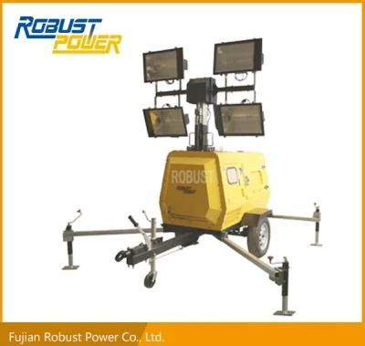 4*1000W Metal Halide Mobile Lighting Tower with 4*11000lm