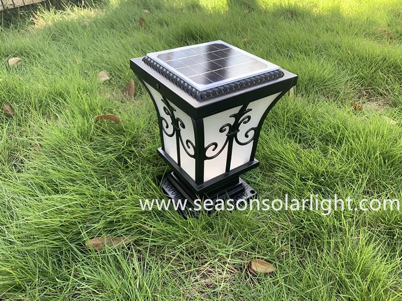 High Lumen LED Outdoor Yard Gate Lighting Lamp Smart 5W Solar Pillar Light
