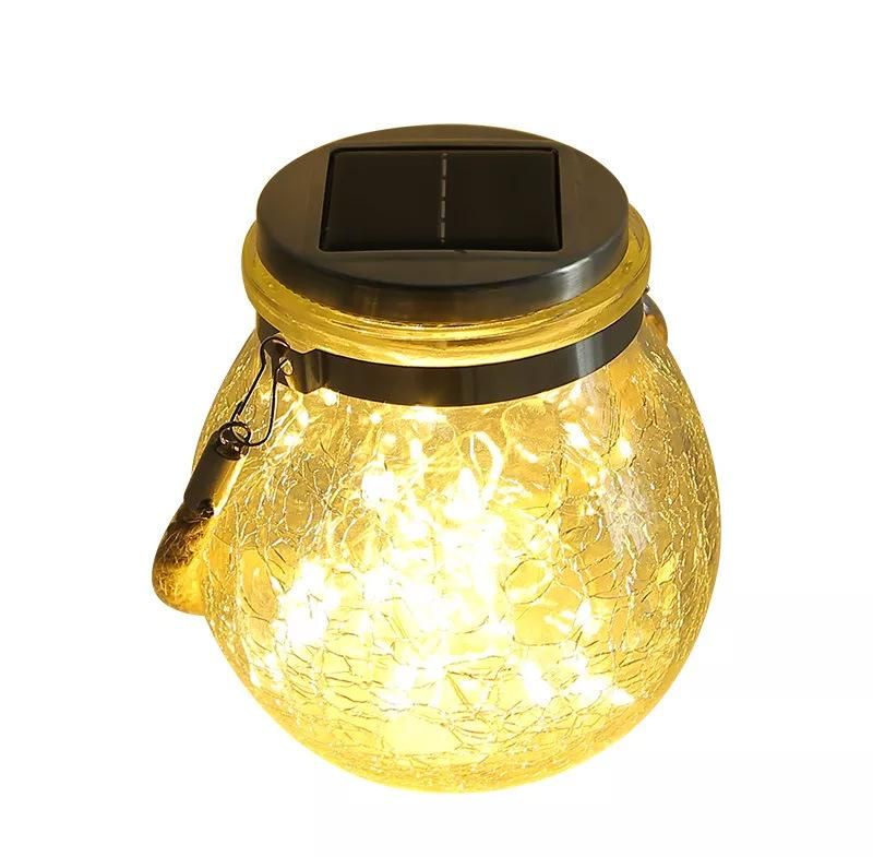 Hanging Outdoor Lamp Crackle Bottle Glass Solar Christmas Lights Outdoor Outdoor LED Street Solar Garden Lights Solar Light