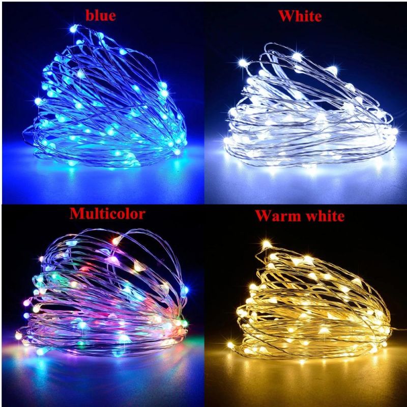 8 Modes 100/200/300/400 LED Solar Copper Wire String Chrsitmas Party Decoration Lights with CE RoHS