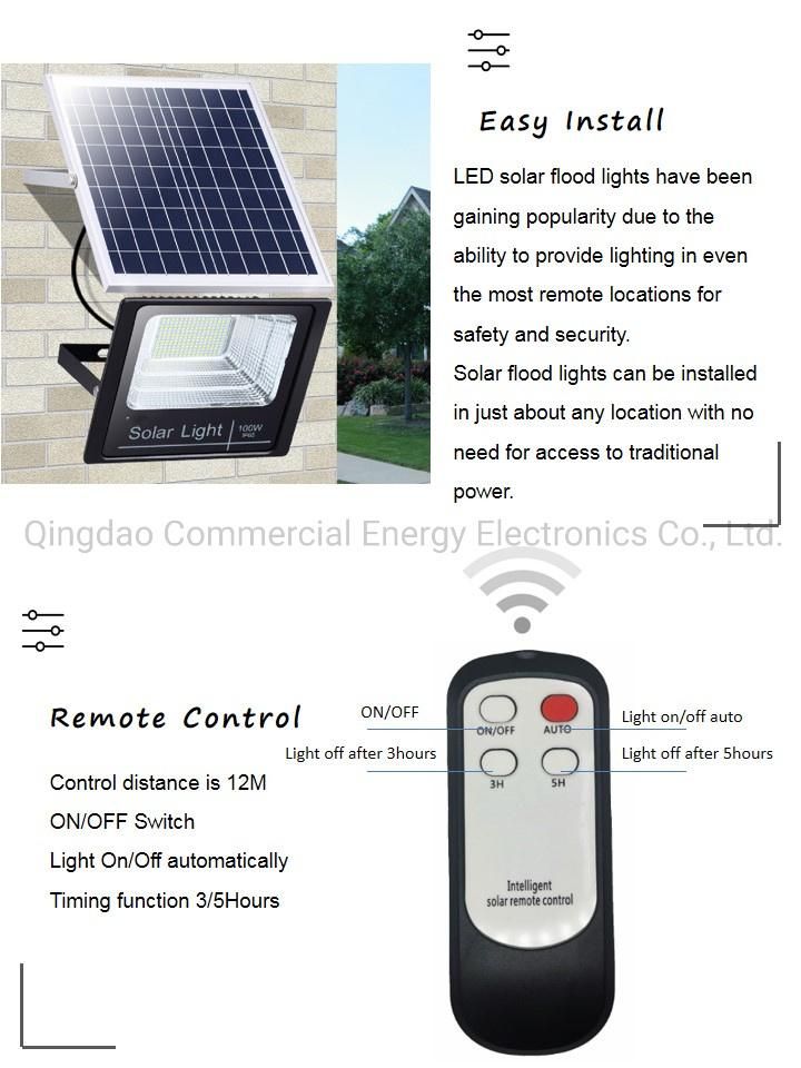 LED Sensor Light Solar Power Floodlight for Residental Household Walkway