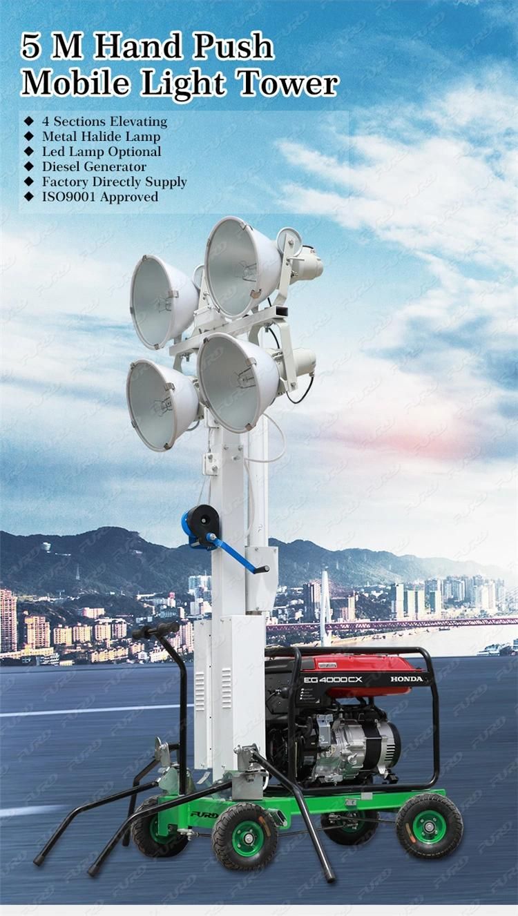 Mobile Telescopic LED Tower Light with Gasoline Generator Fzm-400