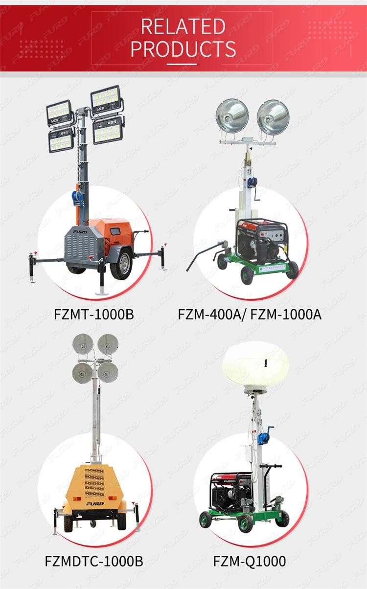 Trailer Mobile Generator Lighting Tower Emergency Lighting Tower Fzm-400b