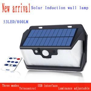 New Factory Direct 53LED Indoor and Outdoor USB Charging Port Remote Control Solar Wall Light