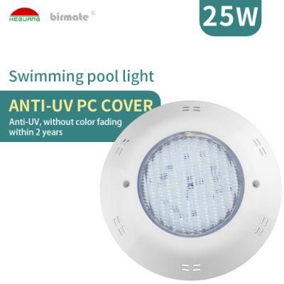 25W AC/DC12V Wall Mounted IP68 Waterproof Single Color Fiberglass Underwater LED Swimming Pool Light