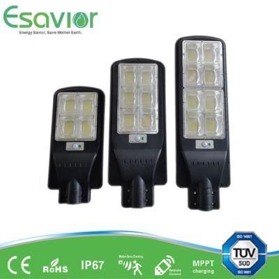 TUV Manufacturer 120W Waterproof Integrated All in One LED Solar Powered Street Garden Light with IP67 Ik10 CE RoHS