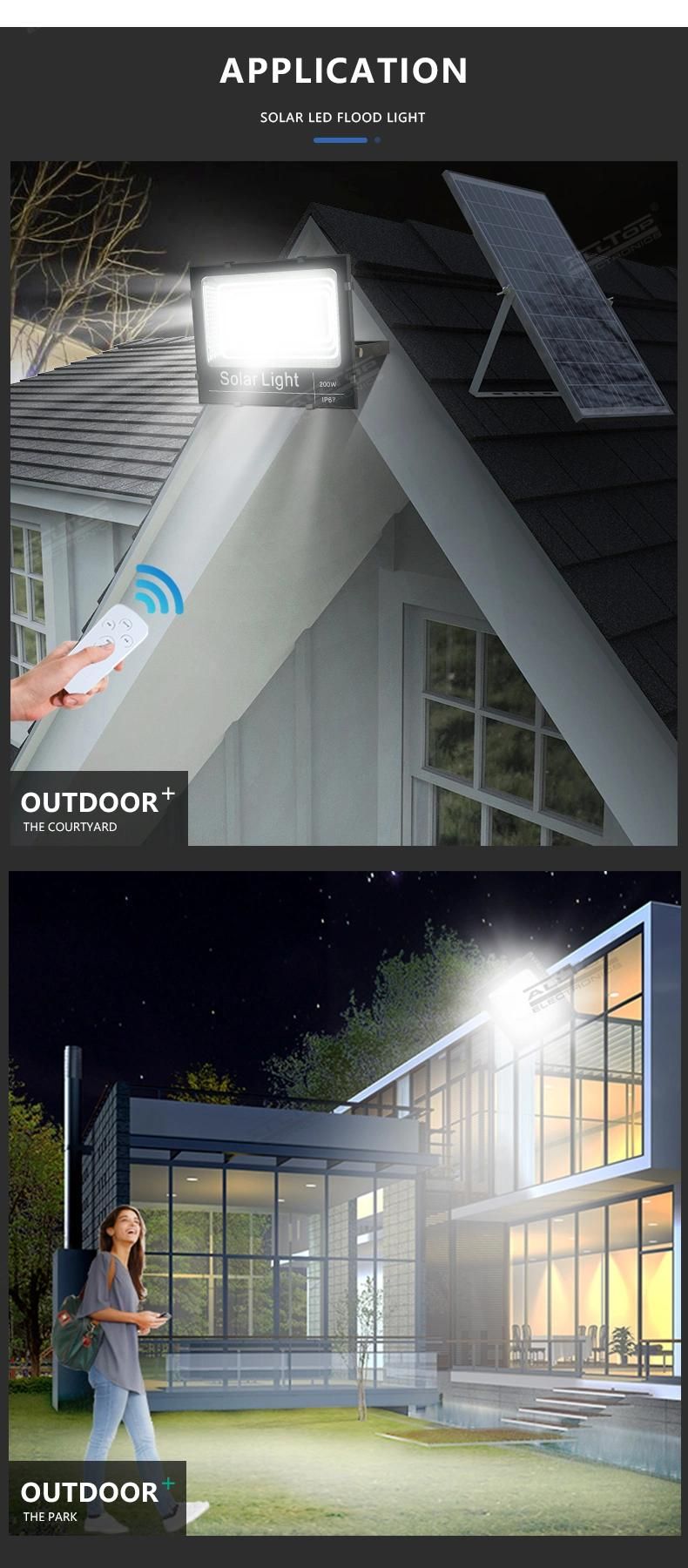 Alltop Factory Price Waterproof IP67 25 40 60 100 200 300 400 W Landscape Outdoor LED Solar Flood Light