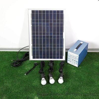 30W Sf-30W Support Fan Solar Energy Power Lighting System with Phone Charger for Home Lighting