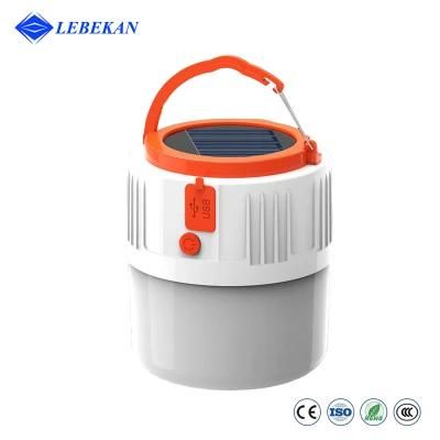 Lebekan Portable 80W 100W LED Bulb Light USB Solar Home Energy Lighting System with Mobile Phone Charger