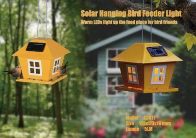 New Solar Metal Bird Feeder with Solar Light