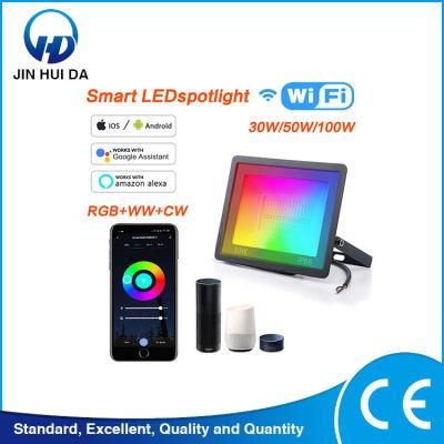 Smart RGB Flood Light 50W Dimmable APP Control Color