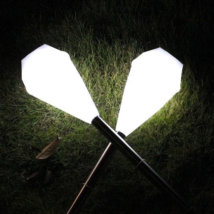 Solar Stake Lamp White Solar Powered Rechargeable LED Plastic Garden Lawn Light Solar Path Light