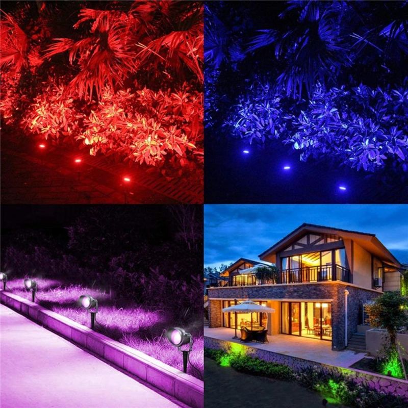 LED RGB Outdoor Lamp Garden Light Lawn Lamp Waterproof AC100 - 240V 2/4/6in 1 Remote Control Christmas Path Spotlights Treelight