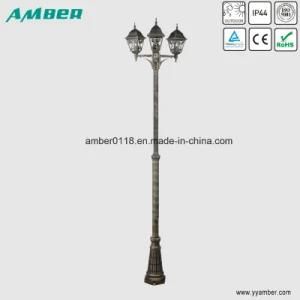 Leaf-Shape Three-Head Garden Light with 2m Pole