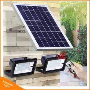 Rechargeable Dula Head Solar LED Flood Lamp for Outdoor Emergency Billboard Lighting