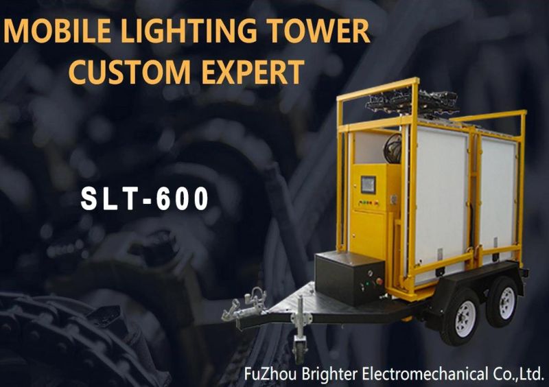 Trailer Emergency Portable Mobile Tower Light with Low-Noise and Solar Power