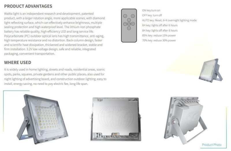 IP65 Aluminum 120W Solar Floodlight
