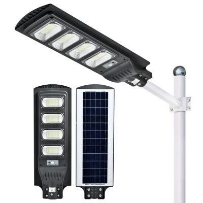 50W 100W 150W 200W 250W Outdoor ABS Waterproof Energy Powered Panel Flood Lamp Motion Sensor Road Outdoor LED All in One Solar Street Light