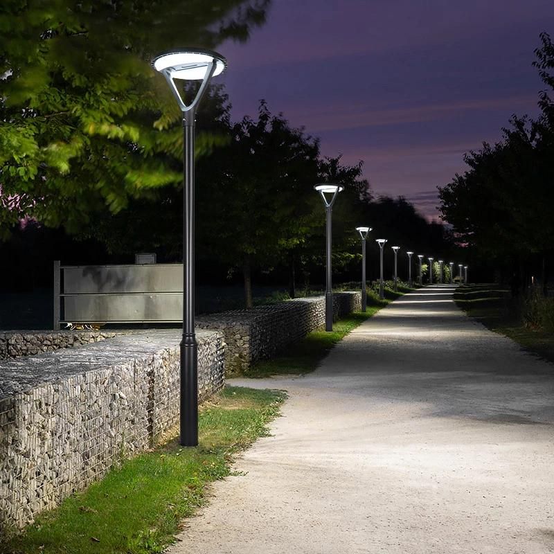 New Modern Round Style Post Top Lantern Outdoor Pathway Solar LED Solar Garden Light with LED Light