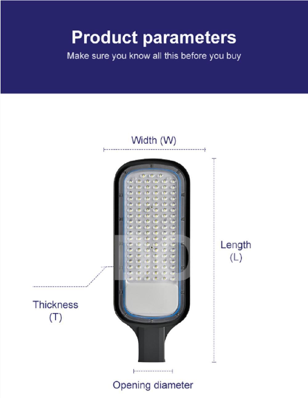 Ra>80 IP65 Waterproof 100% Power 50W-200W LED Street Light