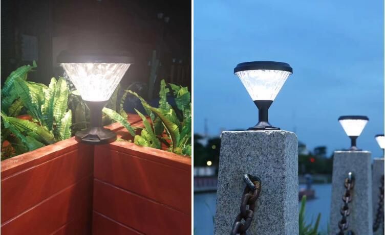 Touched Switch Fence Garden Gate Post Outdoor Waterproof Solar LED Pillar Lamp