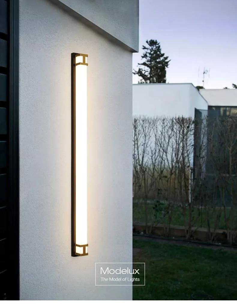 Modern Minimalist Outer Garden Courtyard Background Wall Decoration Line Light Strip Waterproof Lamp Fixtures