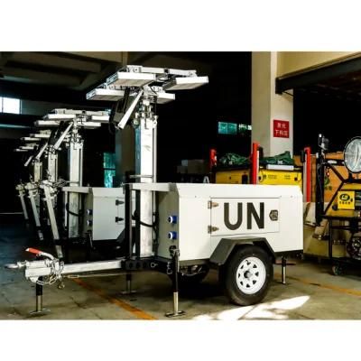 Diesel Generator Mobile Lighting Tower with Hydrauic Mast and Trailer
