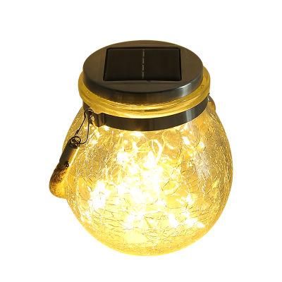 Hanging Outdoor Lamp Crackle Bottle Glass Solar Christmas Lights Outdoor Outdoor LED Street Solar Garden Lights Solar Light