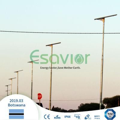 60W High LED Power Efficiency 195lm/W All in One LED Solar Street Light Solar Outdoor Lighting with Lithium