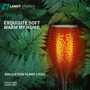 Langy Official Outdoor Solar Induction Lamp Waterproof Garden Solar Flame Light for Patio