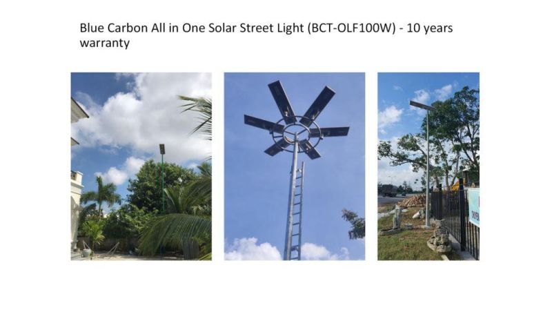 All Night Lighting 100W All in One Solar Street Light for Project with CB, CE