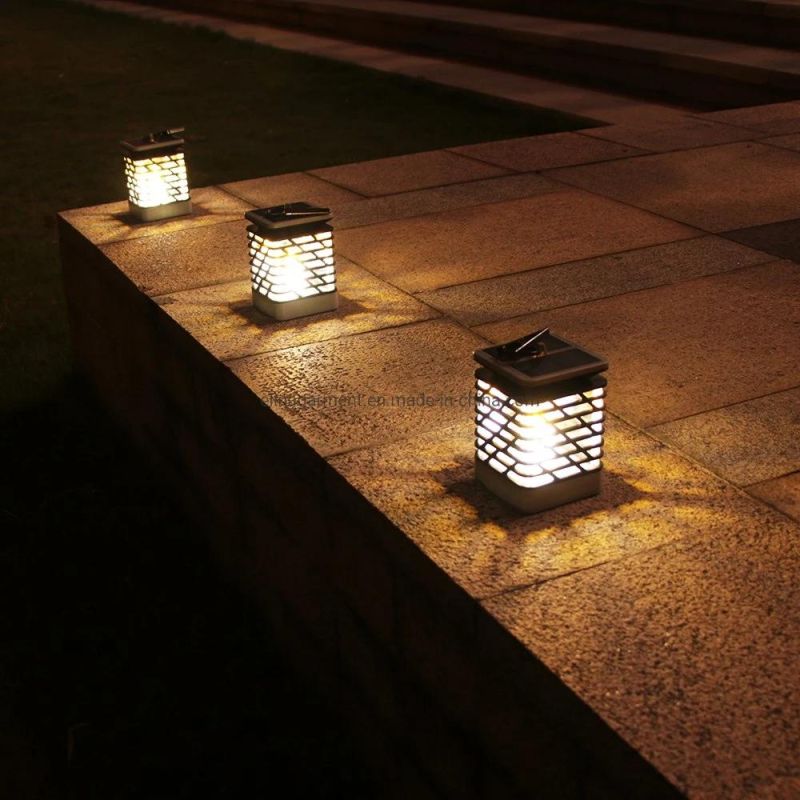 2021hanging Hook Wireless Solar Garden Flickering Torches Flames Candle Light Lantern Outdoor for Table Pach Decoration