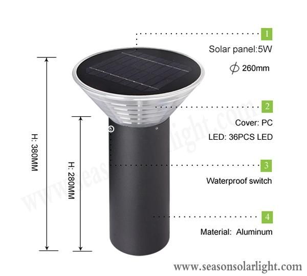 Outdoor Solar Style Lighting Garden Pathway Decorative IP65 LED Lawn Light with Warm+White LED