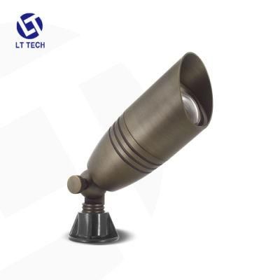 ETL Certified Brass Constriction New Low Voltage Lt2105 Spot Light with Free Stake for Outdoor Landscape Garden Lighting