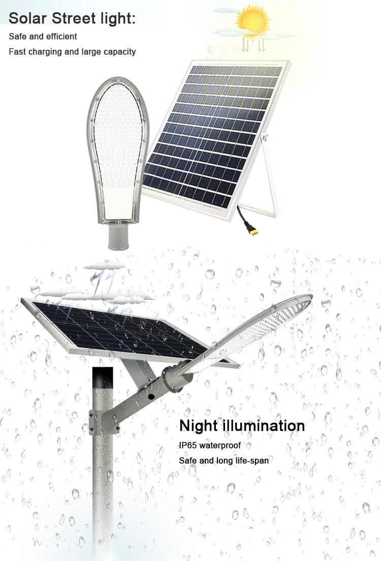 Aluminum Separate Outdoor Waterproof WiFi Smart Semi Integrated Split Lamp Solar Street Light 100W 150W 200W