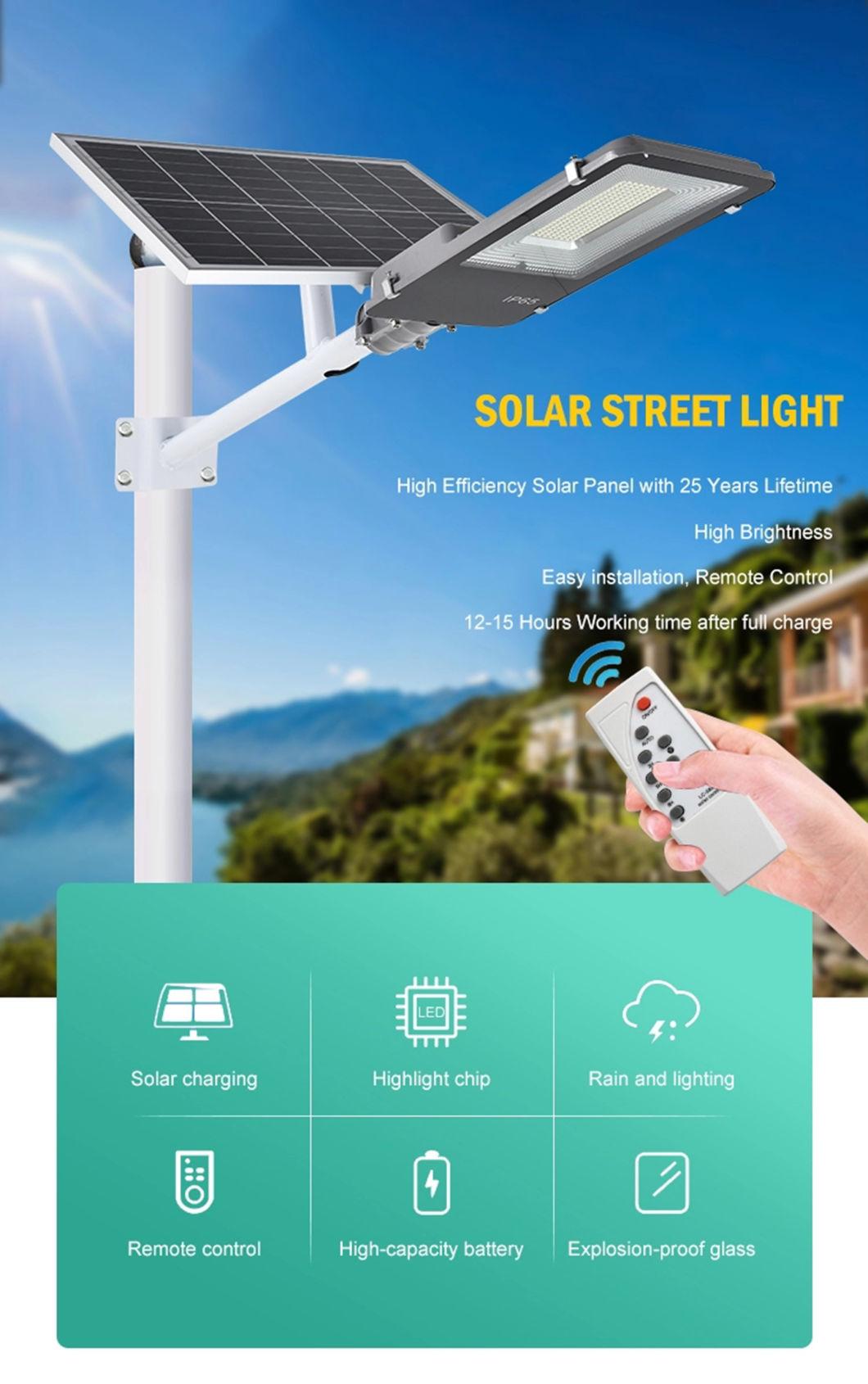 Remote Control Radar PIR Motion Waterproof LED Street Lamp Outdoor LED Solar Street Light