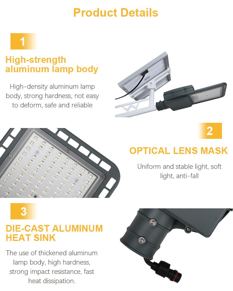 30W IP65 Lithium Battery Backup Outdoor LED Solar Street Light