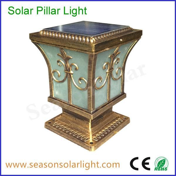 IP65 Solar Pillar Lamp Outdoor Warm+White LED Lighting Lamp for Garden Gate Lighting