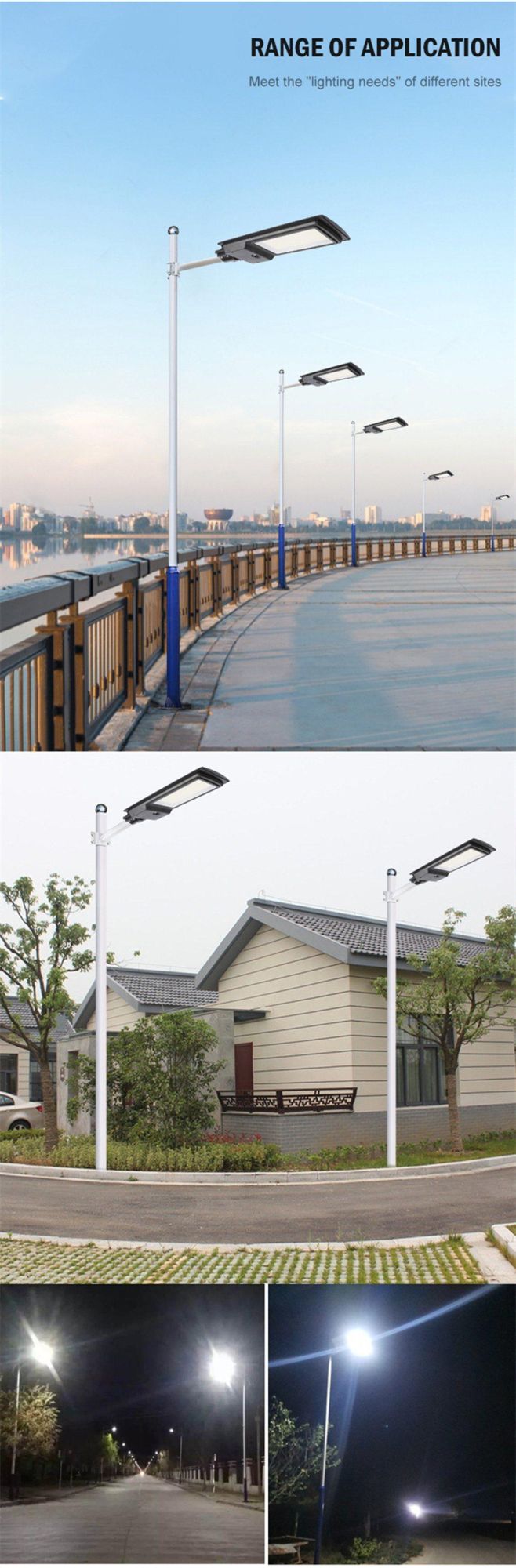 Decorative Outdoor Park SMD Waterproof IP65 10watt 200watt 300watt LED All in One Solar Street Lamp