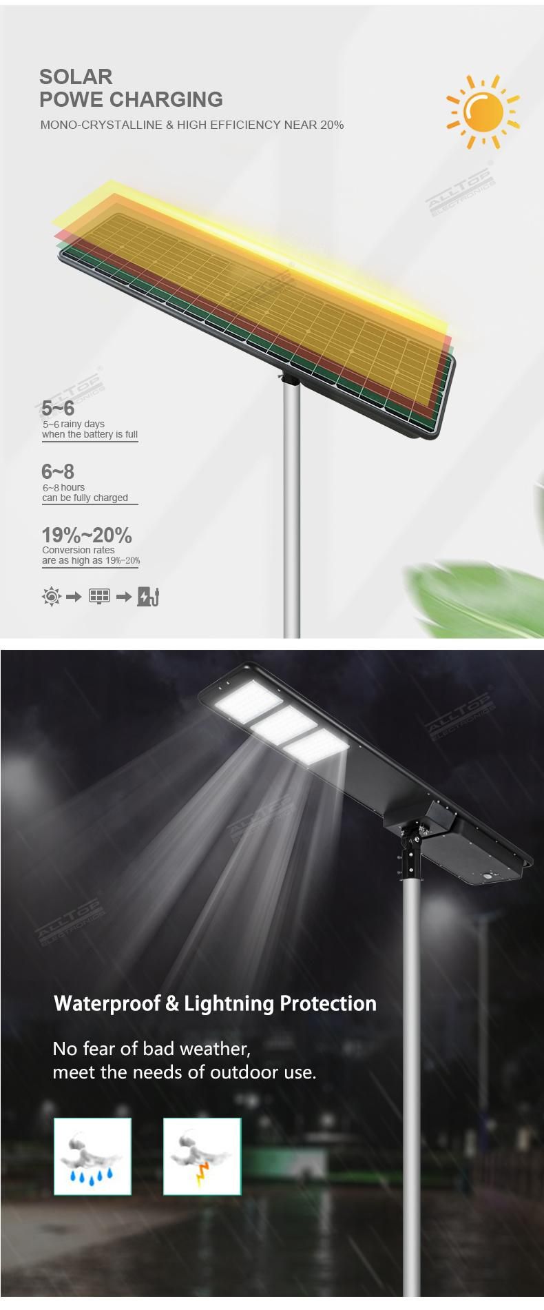 Alltop Wholesale Integrated IP65 Waterproof 300W Road Highway Outdoor All in One LED Solar Street Light