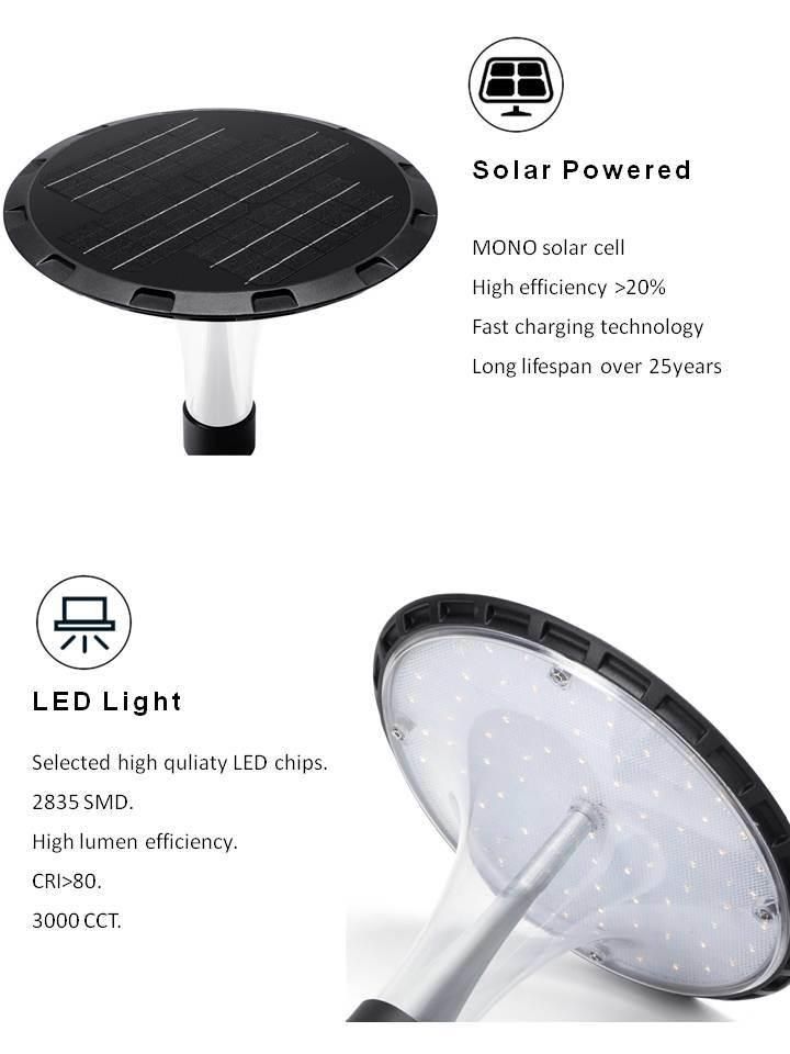 Factory Price Outdoor Waterproof Solar Power Lamps with 2.2m Pole