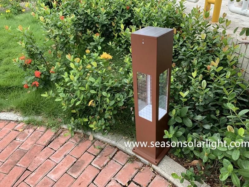 Height 60cm 80cm Square Style Aluminum Outdoor Solar Lawn Light with Solar Panel Lighting