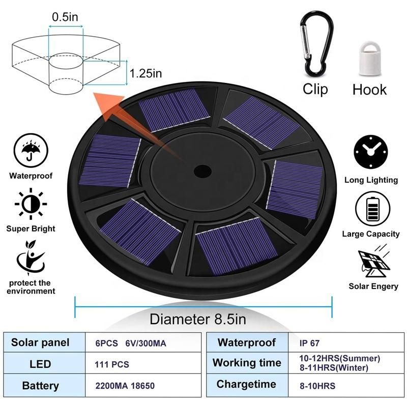 Solar Flag Pole Light 111 LED Light, Super Bright Flag Pole LED, Solar Powered Flag Pole Lights for Longest Lasting Upto 10 Hrs, LED Downlight up Flag