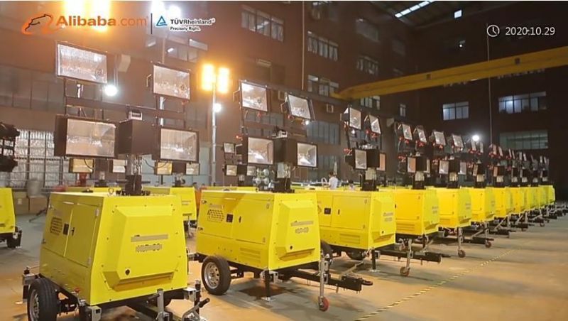 Construction Hydraulic Diesel Generator Portable Flood Light Tower